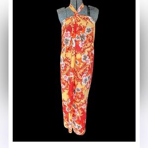 vintage 60s/70s Pomare wrap sarong maxi dress